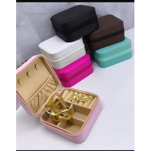 Beauty Angel Mini Travel Jewelry Box - Portable PU Leather Jewelry Organizer Case