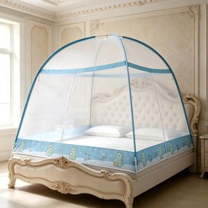 2*1.8m / 2*1.5m Easy Setup Foldable Mosquito Net Bed Tent with 3 Zipper Doors Breathable Mesh Anti Mosquito Canopy for Bedroom
