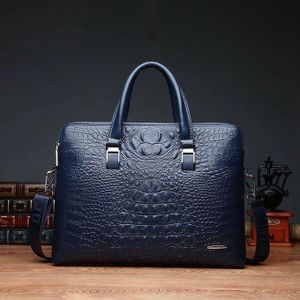 2IN1 Men's Genuine Crocodile Leather Briefcase With Long Wallet, Large Capacity Business Bag, Men Office Waterproof Handbag, Female Office Handbag, Handbag Briefcase Bag - Laptop Shoulder Briefcase Bag With Strap, Men's Business Crossbody Side Bag