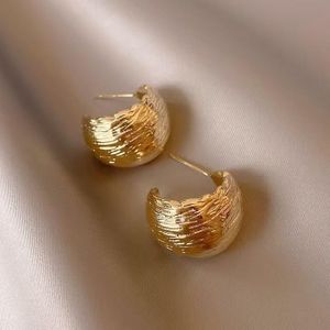 French Minimalist Metal Geometric Hoop Earrings - Light Luxury High-End Gold Circle Earrings, Fashionable & Versatile Daily Jewelry for Women