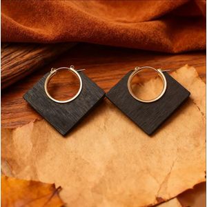 Creative Geometric  Rhombus Hollow Alloy Earrings