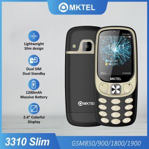 MKTEL 3310 Slim Black 2G Mobile Phone 2.4" Screen 1200mAh Battery Dual SIM with FM Radio