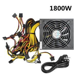 No 94% Efficiency 1800W 80Plus Modular PC Power Supply 12V 24PIN 8PIN for Miner--1800w
