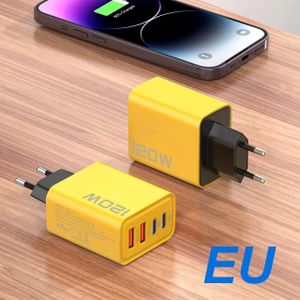 120W Dual PD + Dual USB Multi-Port Fast Charger – Compatible with Huawei & Apple Phones (EU/US Plug)
