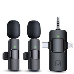 3-in-1 Dual Wireless Microphone TYPE-C IPhone Android Recording Mic For Camera Speaker Smartphone 