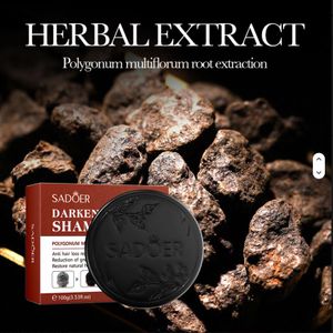 SADOER Instant Hair Darkening Shampoo Soap, Prevent Loss Hair, White Turn Black, Moist Hair Repair, Black Hair Soap Shampoo, Black Hair Shampoo for Gray Hair, Polygonum Black Hair Soap Shampoo, Fluffy Hair Shampoo Bar Soap