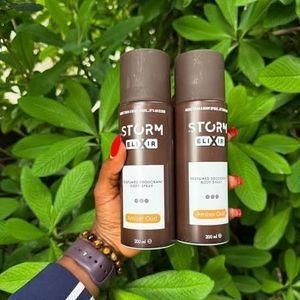 Imperio Storm NAFDAC N0 A2-109038 AMBER OUD ELIXIR PERFUMED DEODORANT BODYSPRAY 2PCS