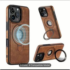 Pouch Leather Back Case With Camera Cover For IPhone 15 Pro Max