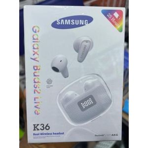 Samsung Galaxy Buds2 Live ( K36 ) Fingerprint Earbuds - Noise Cancellations Earphone, Personalized Spatial Audio, Sweat and Water Resistant Earpodz ( Silver ) Bluetooth 5.2