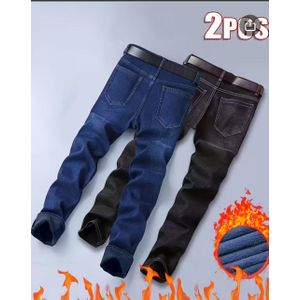 2in1 Classic Slim-Fit Denim Jeans For Men