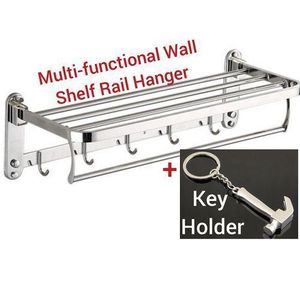 Multi-Rail Bathroom/Kitchen Sponge Rack Shelf Towel hanger 