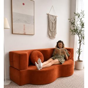 Contemporary Fabric Lounge Sofa – Comfortable 3-Seater Upholstered Couch for Living Room & Office