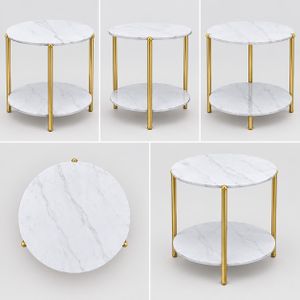 Luxury modern round two-tier side table 