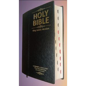 Holy Bible King James Version (KJV):Large Print with 53,000 Cross References,3-Year Bible Reading planner,Helps For Daily Application ,Concordance,Red Letter,Thumb Index & Ribbon Marker,Deluxe Black Leathersoft