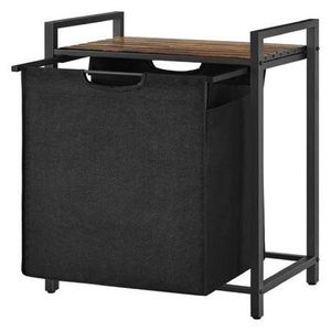 LASA 65L Laundry Basket - Compact Design, Pull-Out Liner & Storage Shelf