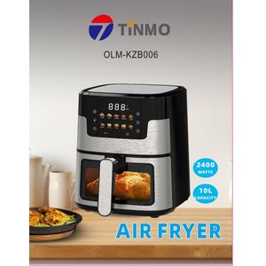 TINMO 10L AIR FRYER & PRESSURE COOKER 2- In-1 Operation 1 year warranty +free gift inside (white/ sliver)