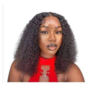 Classy ladies Jerry curl wig with T frontal natural color