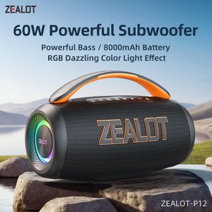 Zealot P12 60W High Power Stereo Portable Subwoofer IPX6 Waterproof Bass Wireless BlueTooth Speaker