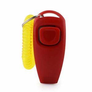 TD Training Clicker & Whistle with Wrist Strap for Dogs & Cats Red