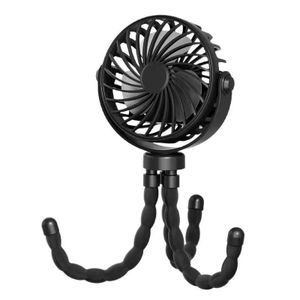 Genera Portable Octopus Stroller Fan, 3-Speed Rechargeable Mini Personal Fan with Flexible Tripod, 360° Rotation, LED Night Light, USB Powered, Quiet Handheld Clip Fan for Baby Stroller, Car Seat, Bike, Travel - Pink/Blue/Black