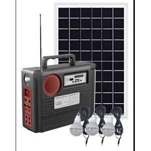 CAFINI 25000mah Lithium Battery Solar Power Lighting System with 20watts Panel 3 Super bright Bulbs FM Radio Bluetooth Speaker