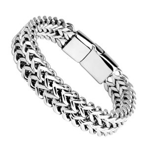 Stainless Steel Braided Double Row Front and Rear Fish Scale Alloy Magnetic Buckle Bracelet with Keel Jewelry