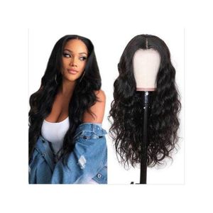 10A Ladies Long Wavy Hair Black Natural Synthetic Waves Wigs Rose Net