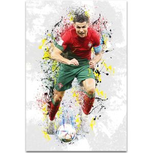 Football Superstar Watercolor Poster Canvas Prints Wall Art for Living Room Bedroom Office Room Decor 12 x 18inches