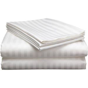 All Spice Bedsheets Strip White American Bedsheet With 4pillowcases