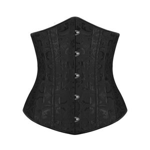 Fashion 25 Steel Bone Rubber Waist Trainer Cincher Corset Belly Slimming  Loss-110299 Blk 24cm