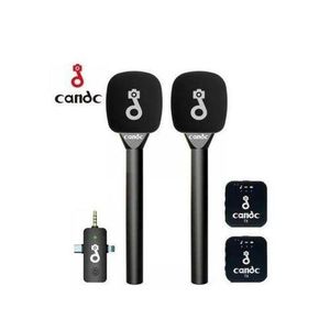 Genetic New CANDC Wireless Interview Dual Microphones Mic 2TX + 1RX With Noise Reduction And Longer Range Clear Recording