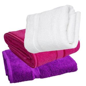 High Quality Large Bath Towels (3Pcs) White/Pink/Purple