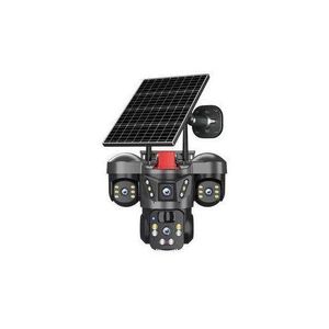  V380 Triple lens Solar Wireless Solar CCTV Security Camera – Outdoor, Motion Detection, Night Vision, Weatherproof, Eco-Friendly, Rechargeable Battery Big lens +free sim 