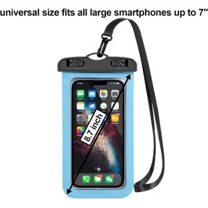 Universal Waterproof Phone Pouch Bag with Neck Lanyard Touch Screen Compatible Clear Window for Swimming Beach Rain Fits All Phones up to 6.9 Inch