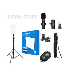 L-3560 PANEL  LIGHT ,K8 DUAL MIC,BLUTOOTH SHUTTER,PHONE CLIP,TRIPOD BAG