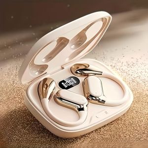 New Model of True Wireless Over-Ear Music Headphones, Gaming Headphones, Video Headphones, TWS HIFI Bass 9D Stereo, HD Calling Headphones, Compatible with Android And Iphone, Sports Headphones, Smart Headphones, Valentine'S Day Gift - Beige ONLY