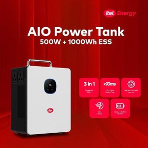 itel ITEL. Energy 500W Inverter Power Tank + 1kWh LifePo4 Battery All-in-One Solar Power System