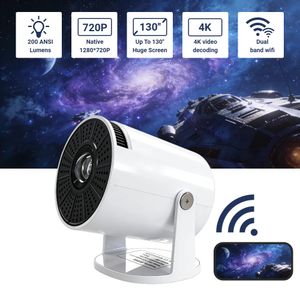 itel Mini Portable Projector 200 ANSI Lumens,Android 11, Supports 4K 1080P, Dual-Band WiFi 6 5G, Wireless Bluetooth 5.3, White