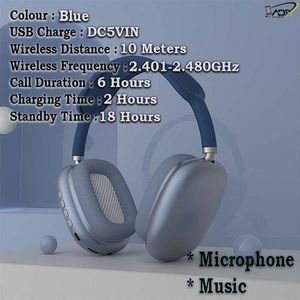 P9 Headphone Wireless Bluetooth Stereo Foldable - Blue