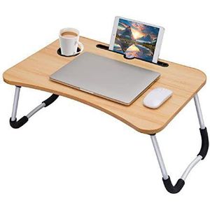 Portable Foldable Laptop Bed Desk with Cup Holder & Tablet Slot – Multipurpose Study & Breakfast Lap Tray Table