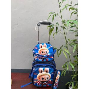 Kids Fashion 16-inches Kids Trolley School Bag Set – Captain America Bunny Avengers   Design (3-in-1 Set)