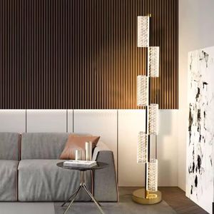 Luxury Modern Stacked Geometric Totem Floor Lamp 