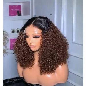 Short Deep Curly Lace Front Wig (Chocolate Brown)