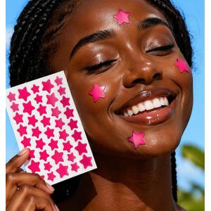 Pink Star Acne Pimple Patches, 40pcs Hydrocolloid Tea Tree Oil Blemish Spot Stickers for Face