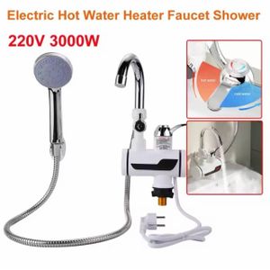 220V Instant Electric Water Heater Tap 3000W Fast Heating Faucet with LED Temperature Display Kitchen & Bathroom Hot Water Tap