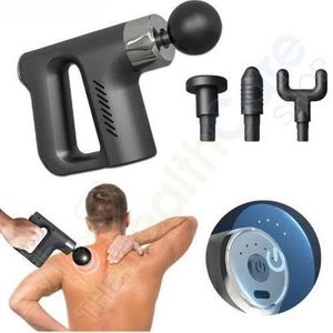     High Quality Blueidea Rechargeable Facial Gun Deep muscle Massager+with double handle and 4 different massaging Head