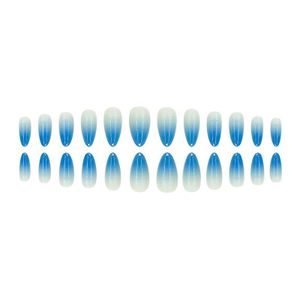 Fresh and sophisticated sky blue gradient false nails