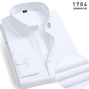 Men Corporate Top-Notch Office Plain Slim Fit Long Sleeve White Shirt