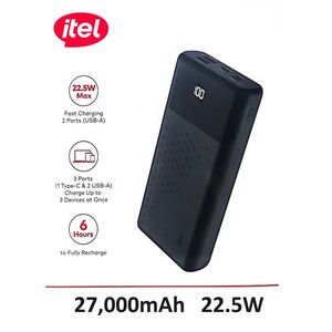 itel 27000mAh Powerbank With 22.5W Fast Charging Powerbank
