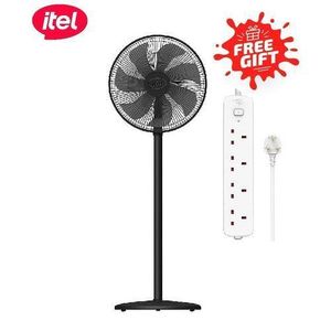 itel 16 Inches 7 Blades Strong Wind Standing Electric Fan + Free Gift